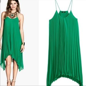 green odd cut bottom dress